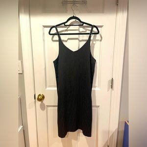 Pinstripe shift dress